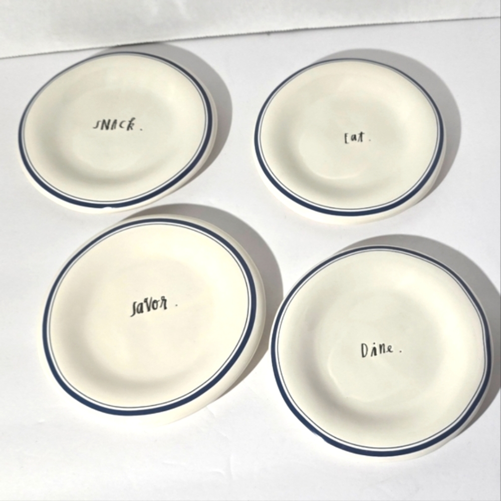 Rae Dunn Appetizer Plates (Set of 4)